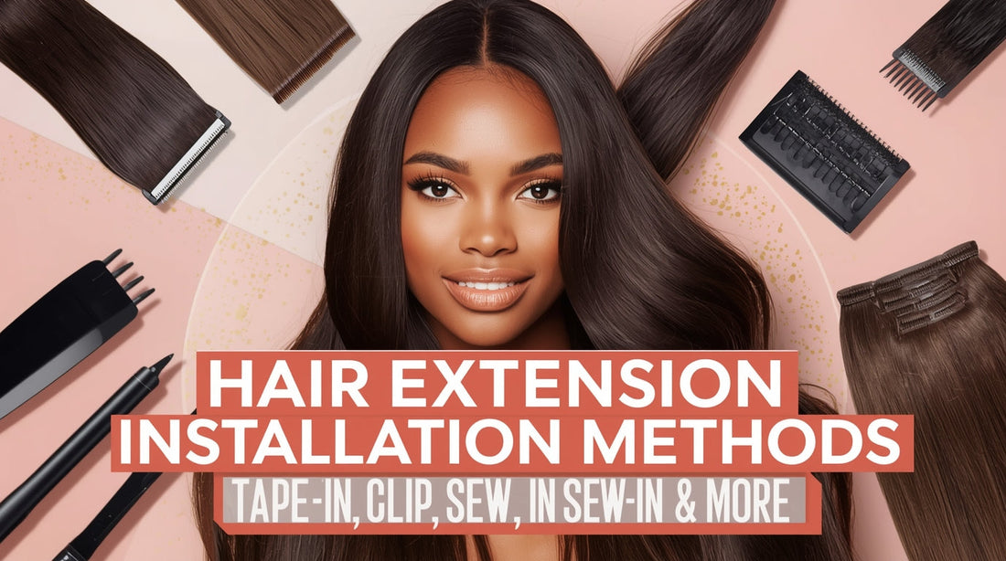 Hair Extension Installation Methods Compared: Tape-In, Clip-In, Sew-In & More